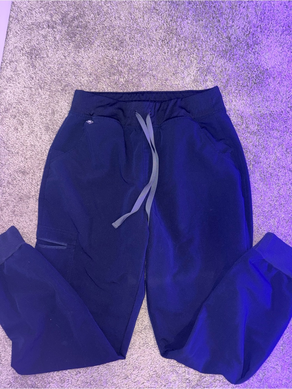 Navy Drawstring Joggers High Waisted FIGS